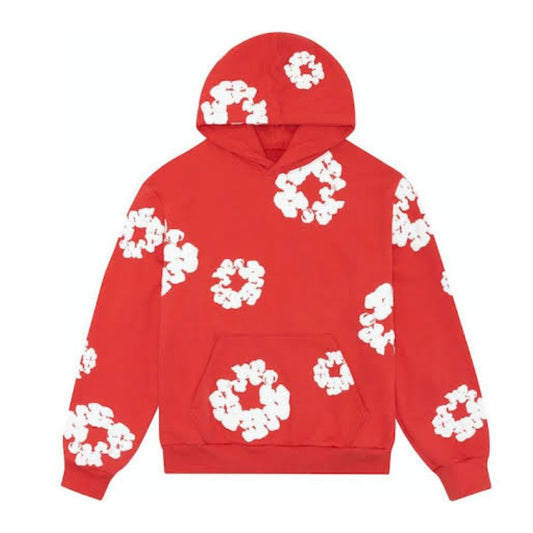DENIM TEARS – Hoodie Red DRIPPED
