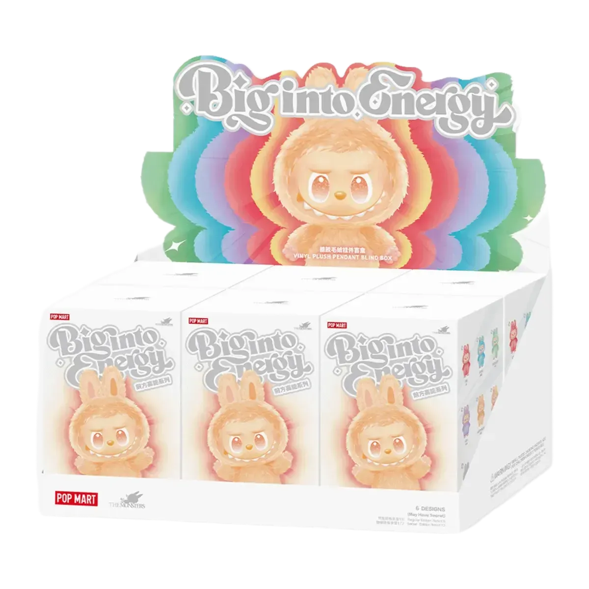 POP MART THE MONSTERS LABUBU BIG INTO ENERGIY SERIES VINYL PLUSH PENDANT SEALED CASE (6 BLIND BOX) DRIPPED